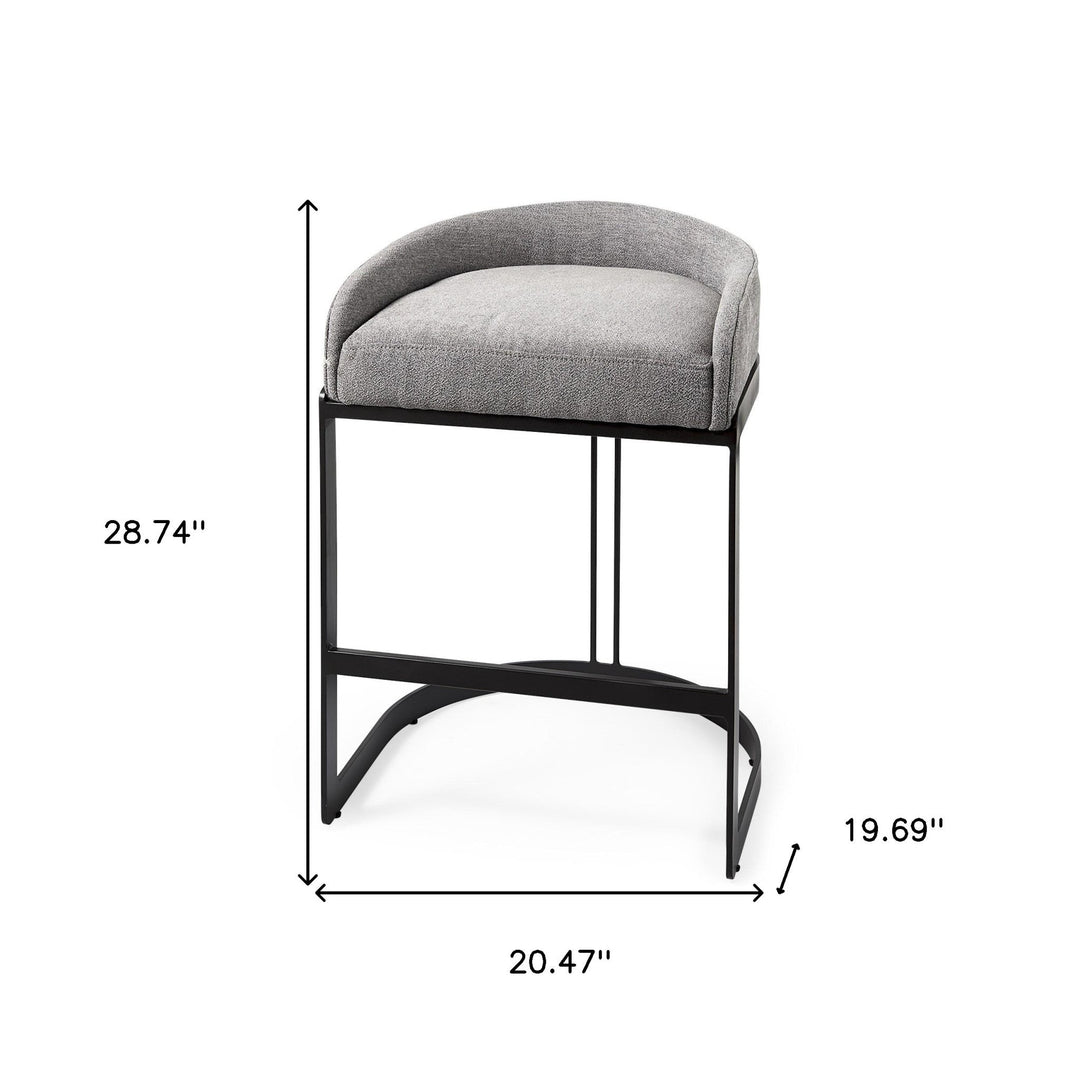 29" Grey Steel Low back Bar Chair Image 10