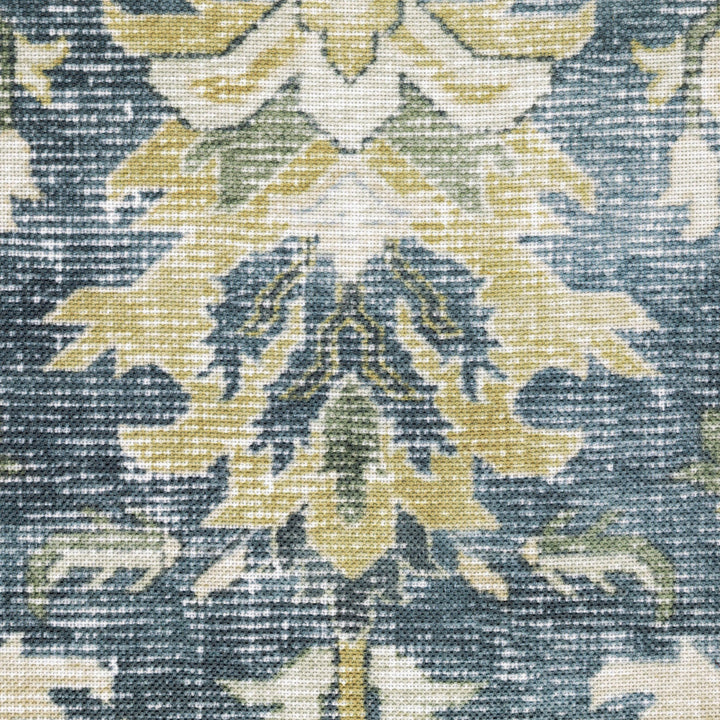 4 X 6 Blue Gold Green And Ivory Oriental Printed Stain Resistant Non Skid Area Rug Image 7