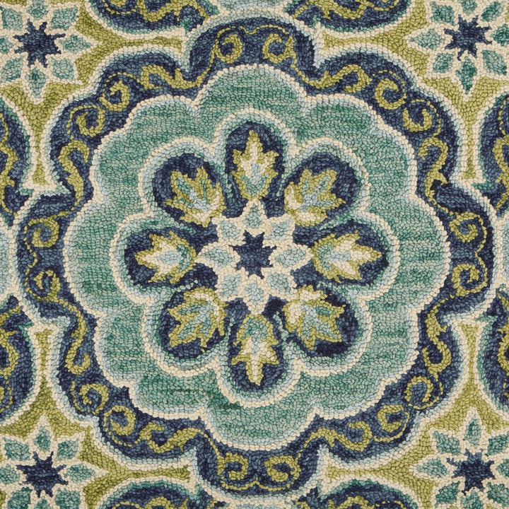 4 Round Green Floral Artwork Area Rug Image 9