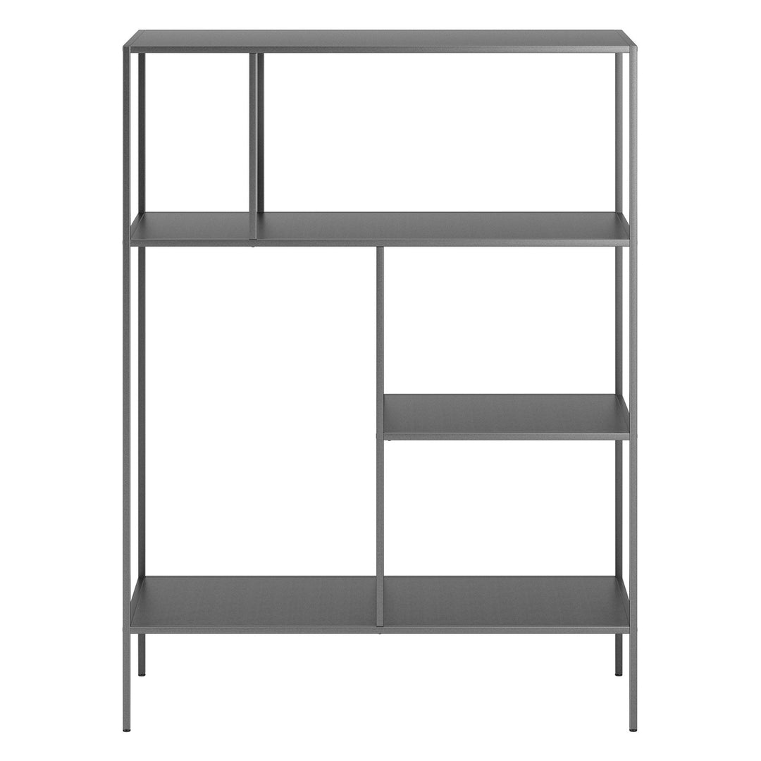 48" Gray Metal Four Tier Geometric Bookcase Image 2