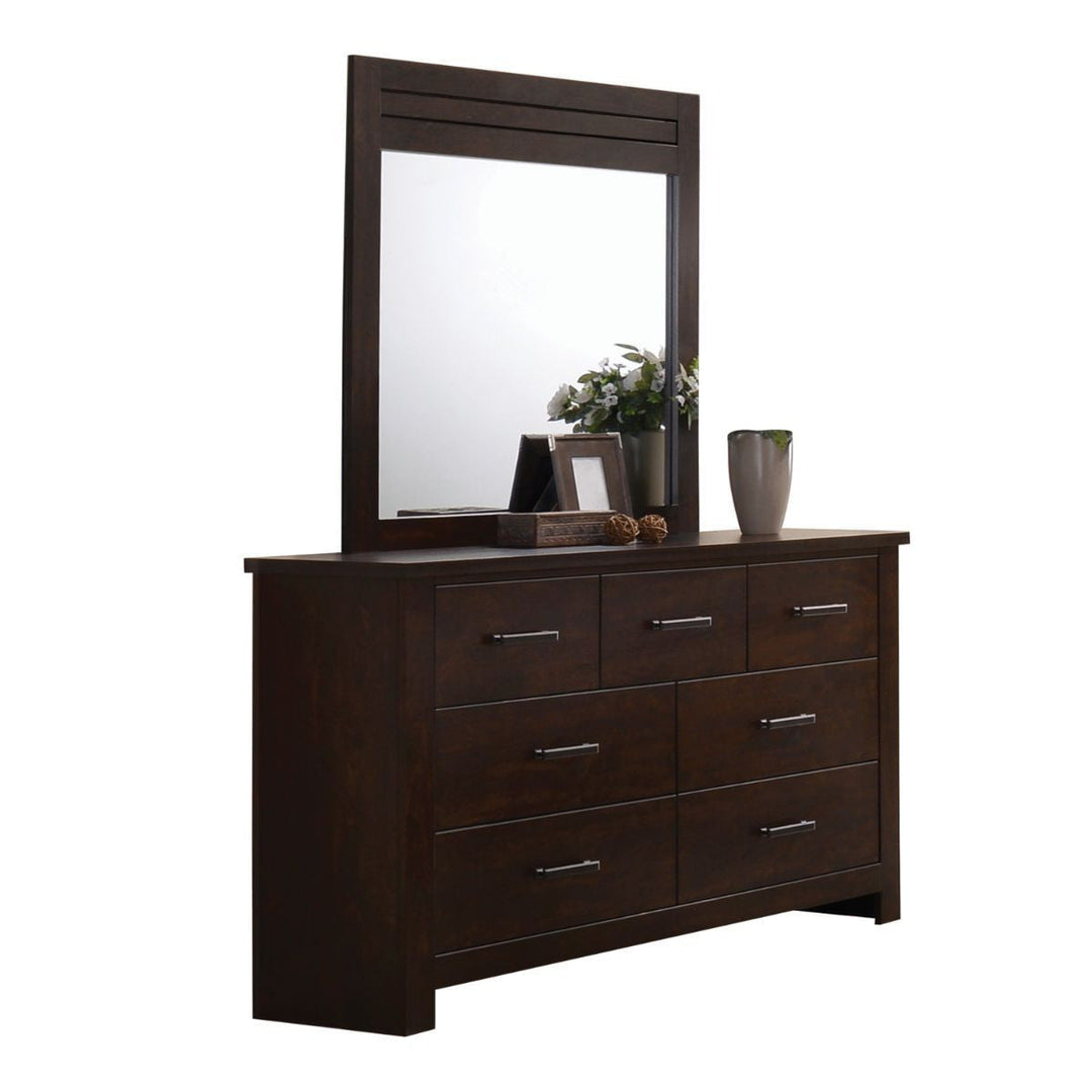 55" Mahogany Seven Drawer Double Dresser Image 4