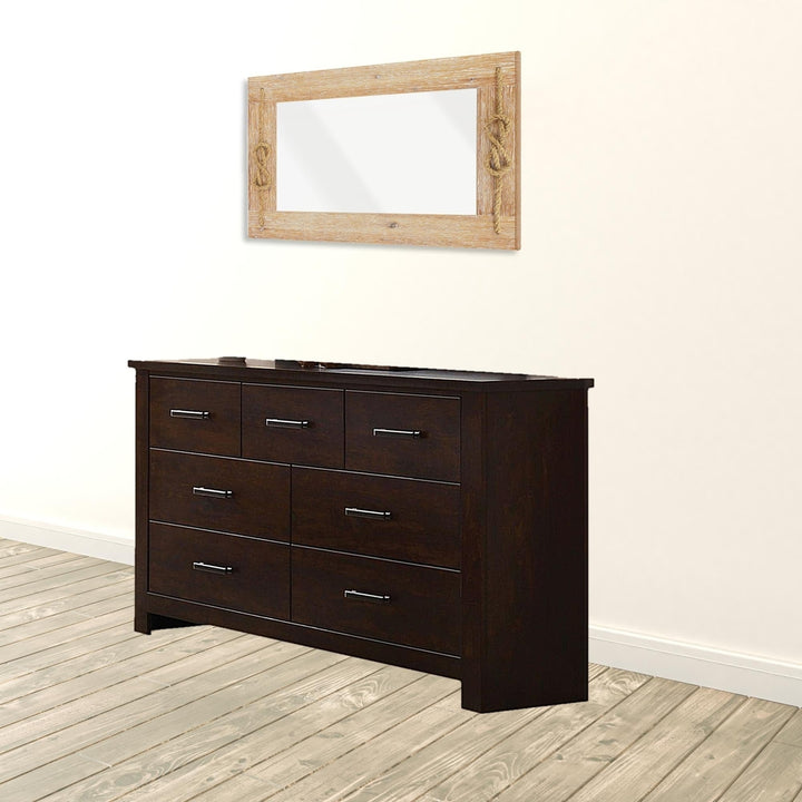 55" Mahogany Seven Drawer Double Dresser Image 7