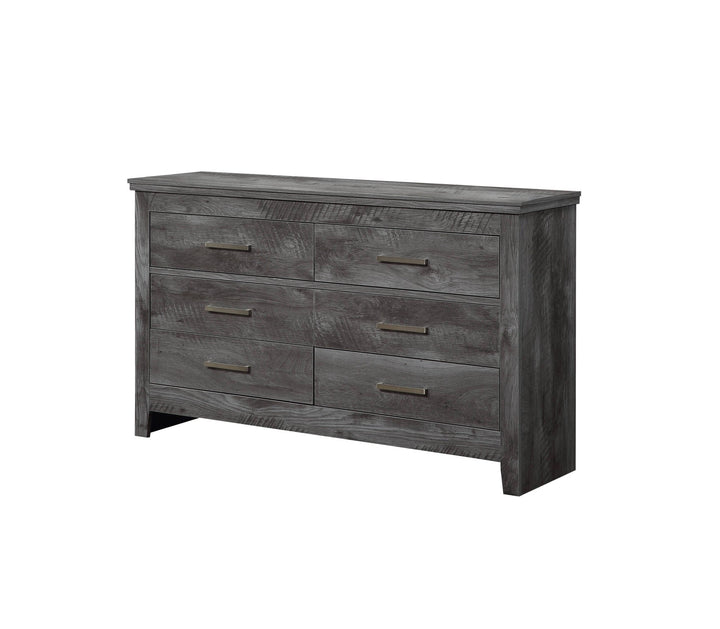 57" Gray Solid and Manufactured Wood Six Drawer Double Dresser Image 1