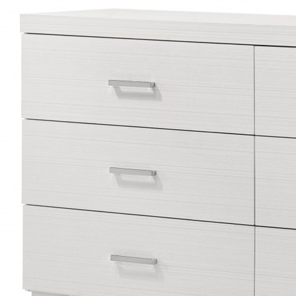 58" White Solid and Manufactured Wood Six Drawer Double Dresser Image 2