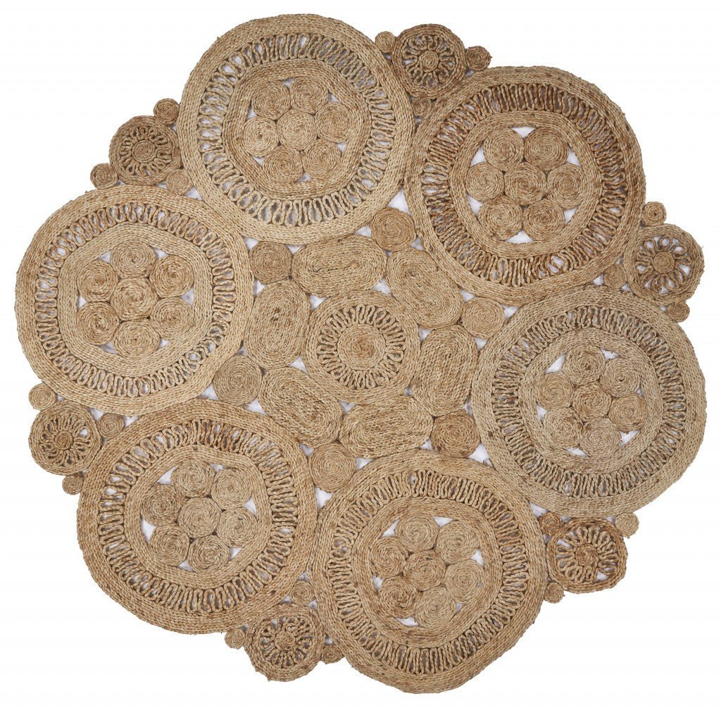 Floral Fantasy Natural Jute Area Rug Image 3