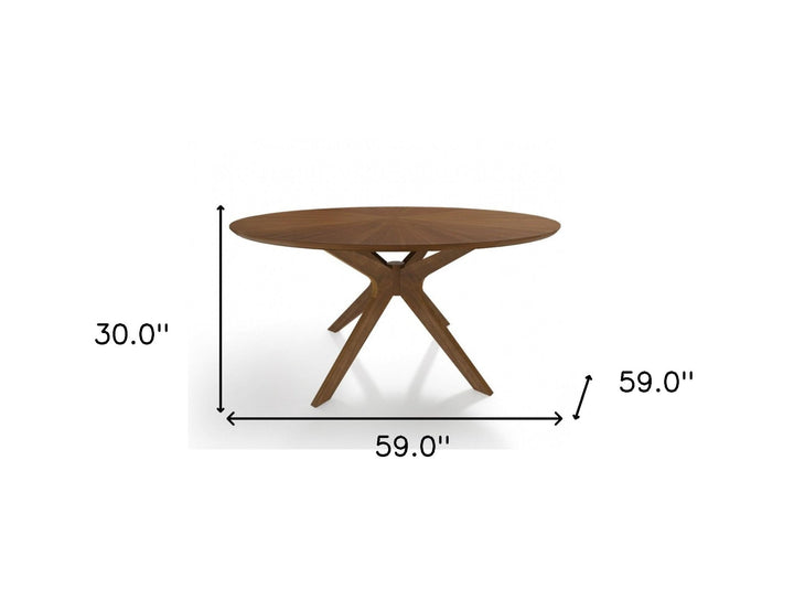 59" Brown Round Dining Image 2