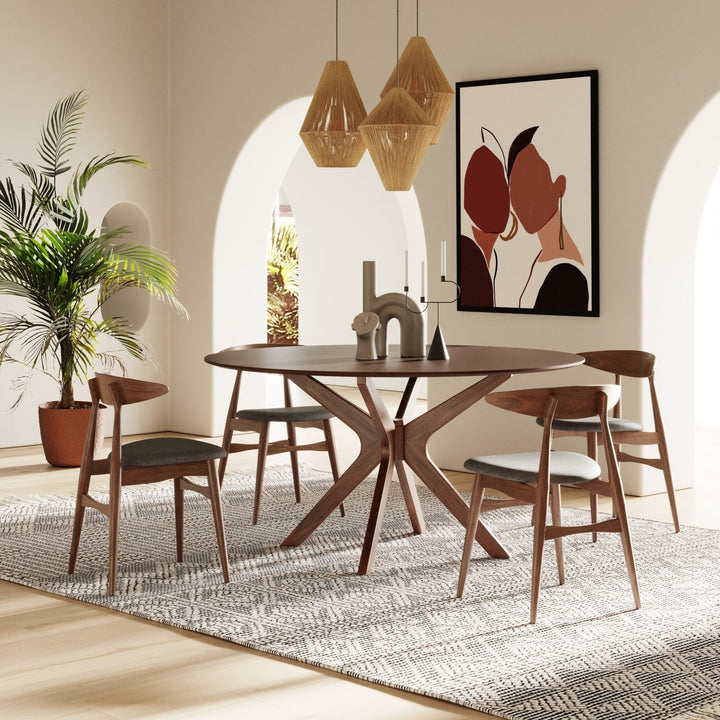 59" Brown Round Dining Image 6