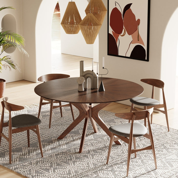 59" Brown Round Dining Image 7