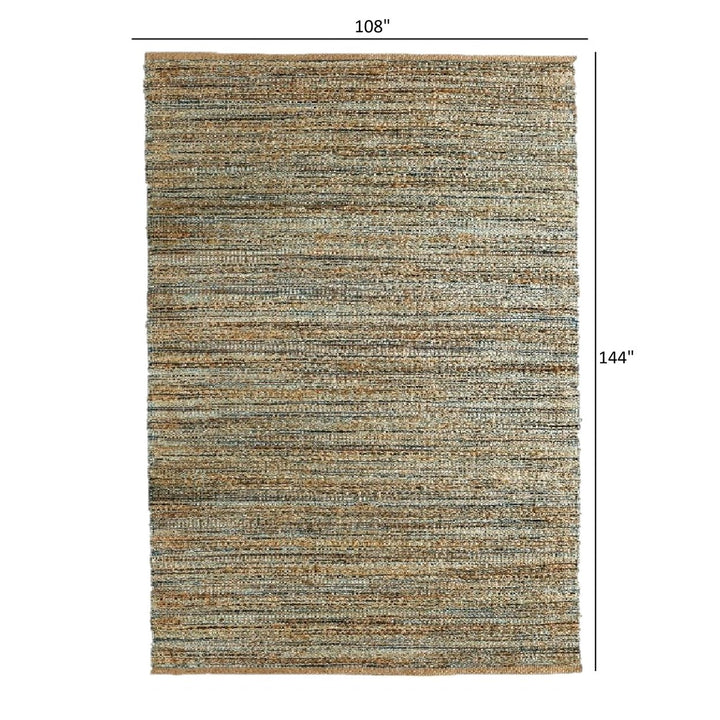 5 x 8 Teal and Natural Braided Jute Area Rug Image 12