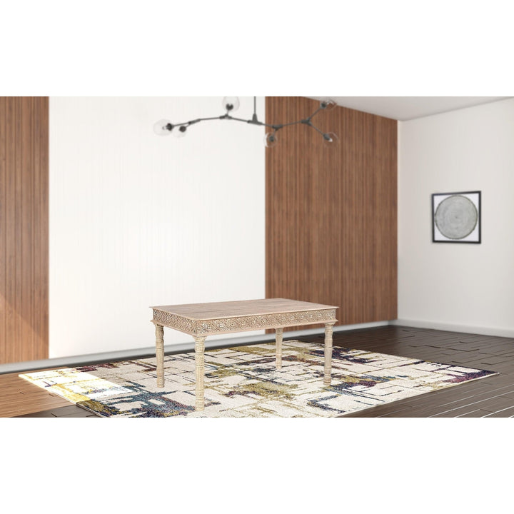 60" White Solid Wood Dining Image 7