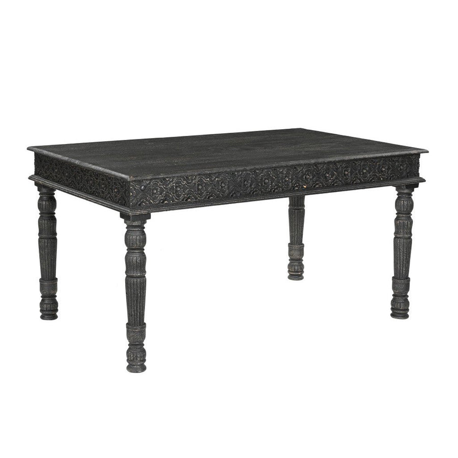 60" Black Solid Wood Dining Image 1