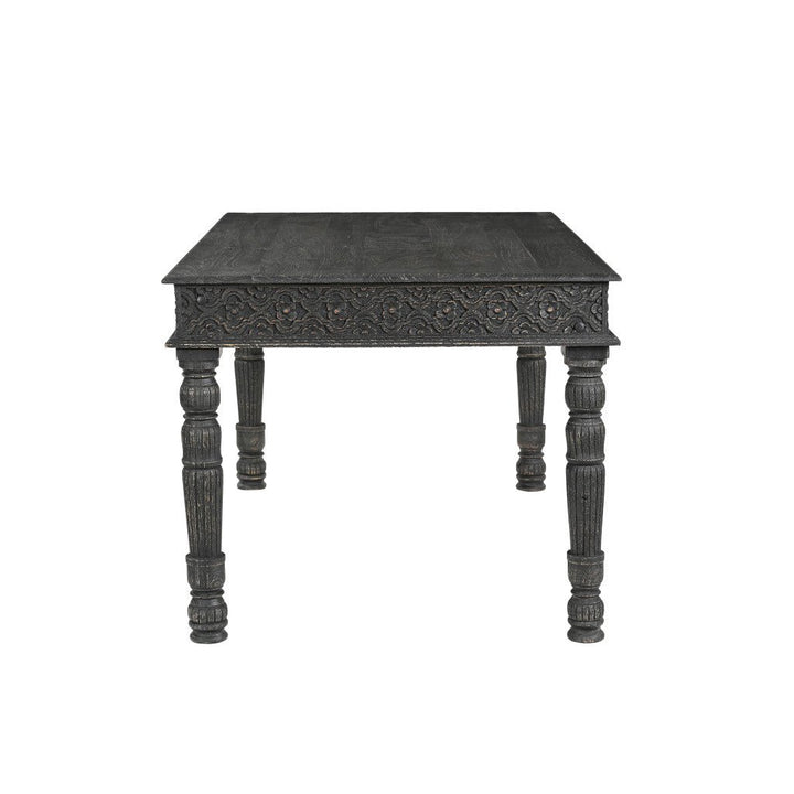 60" Black Solid Wood Dining Image 3