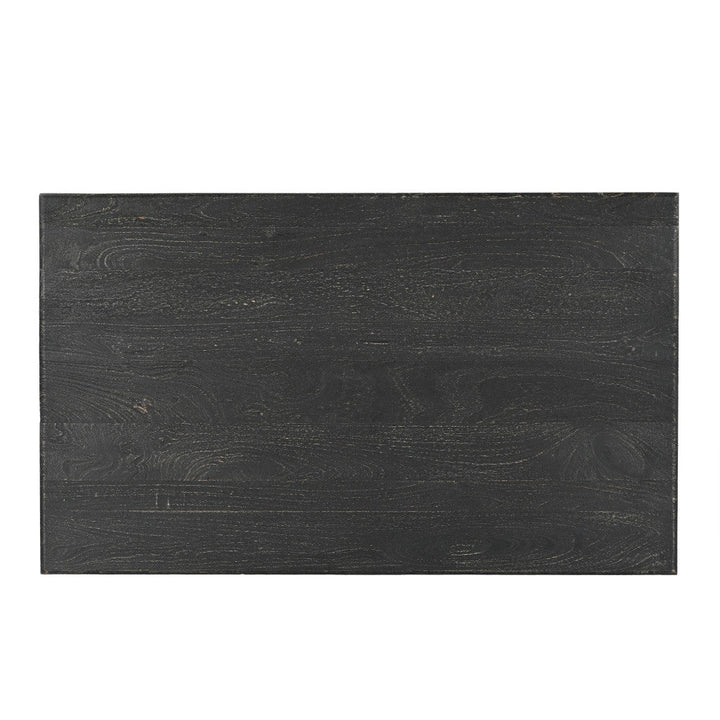 60" Black Solid Wood Dining Image 4