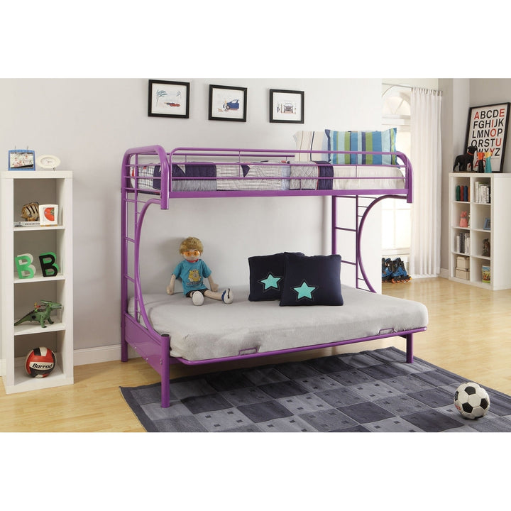 78" X 41" X 65" Twin Over Full Purple Metal Tube Futon Bunk Bed Image 8