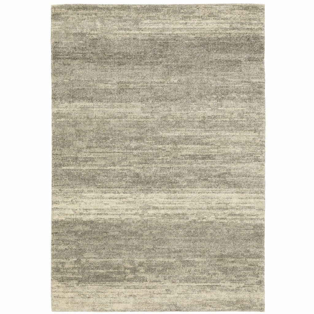 8 X 11 Grey Beige And Tan Abstract Power Loom Stain Resistant Area Rug Image 1