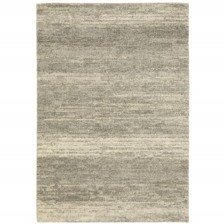 8 X 11 Grey Beige And Tan Abstract Power Loom Stain Resistant Area Rug Image 1