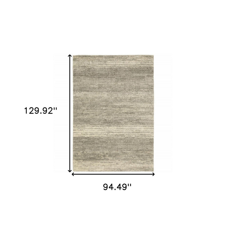 8 X 11 Grey Beige And Tan Abstract Power Loom Stain Resistant Area Rug Image 11