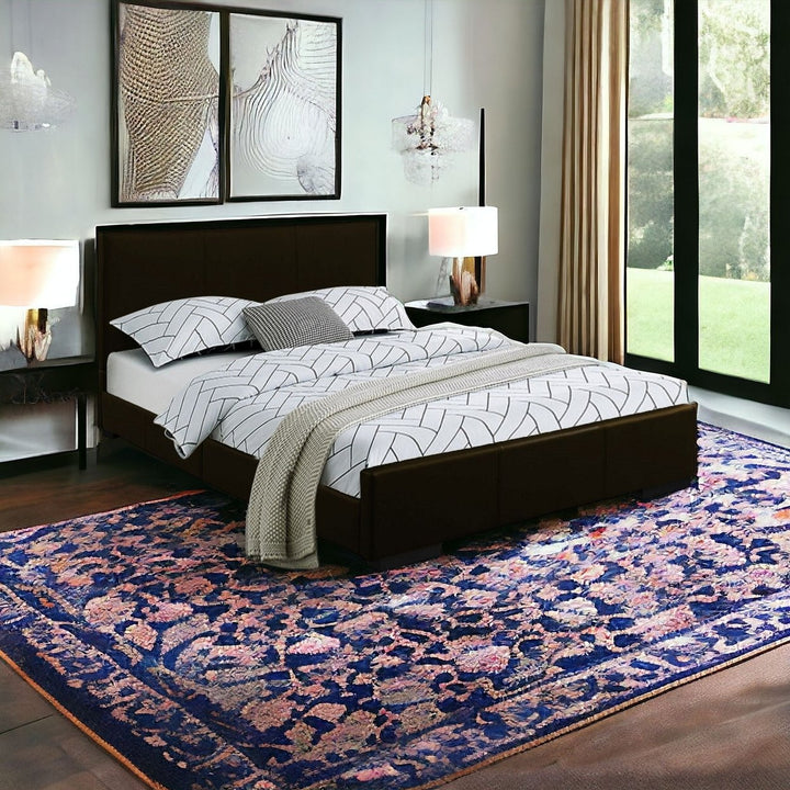 Beige Platform King Bed Image 1