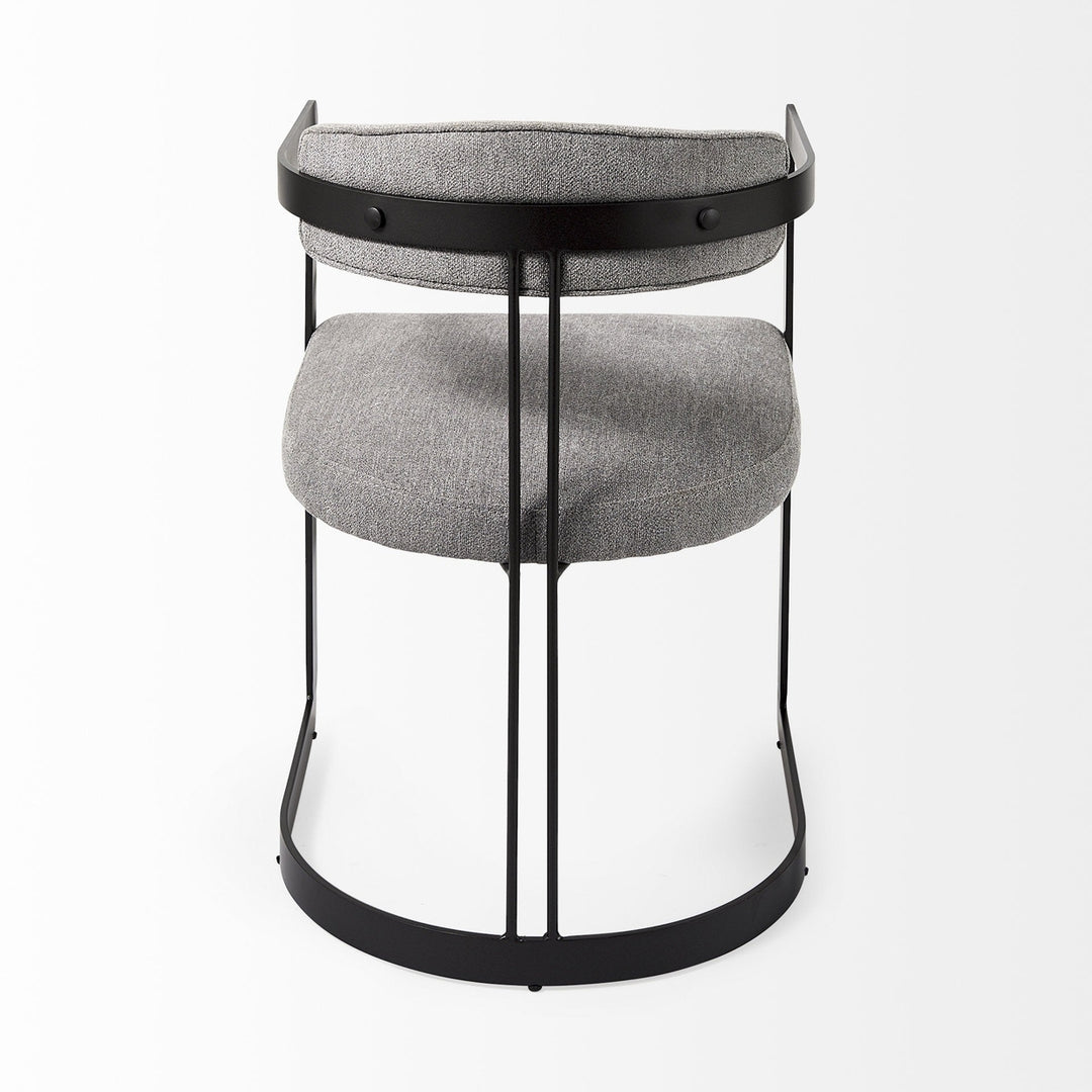 Curvy Black and Gray Upholstered Dining Armchair Image 4