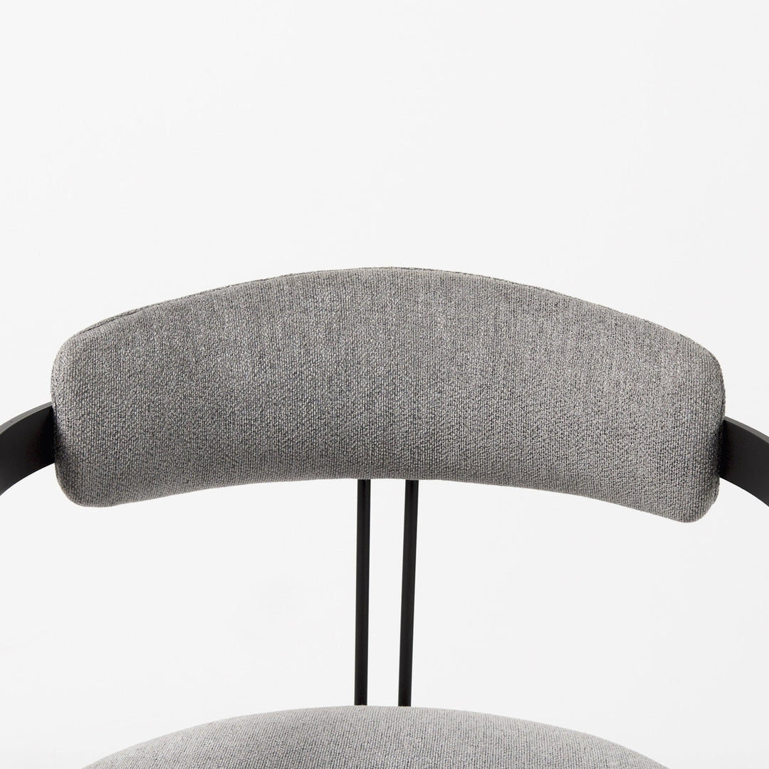 Curvy Black and Gray Upholstered Dining Armchair Image 6