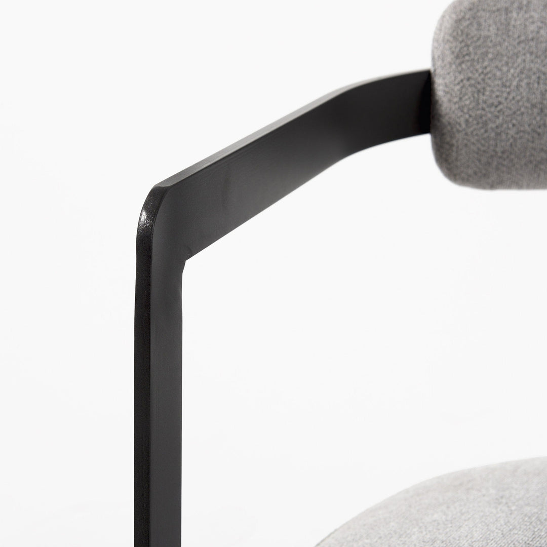 Curvy Black and Gray Upholstered Dining Armchair Image 7