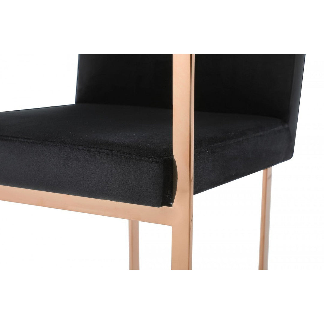 Black Rosegold Velvet Dining Chair Image 5