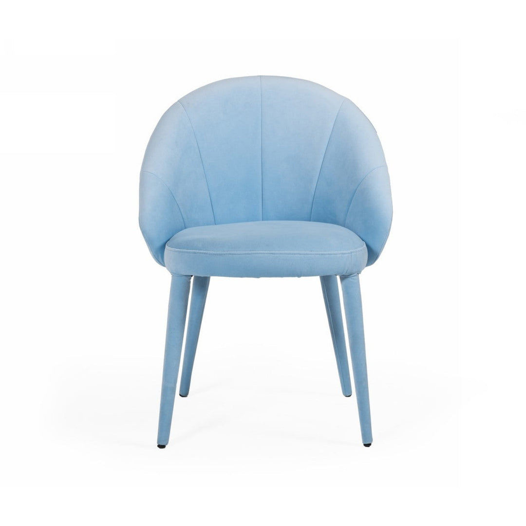 Blue Fabric Wrapped Dining Chair Image 3