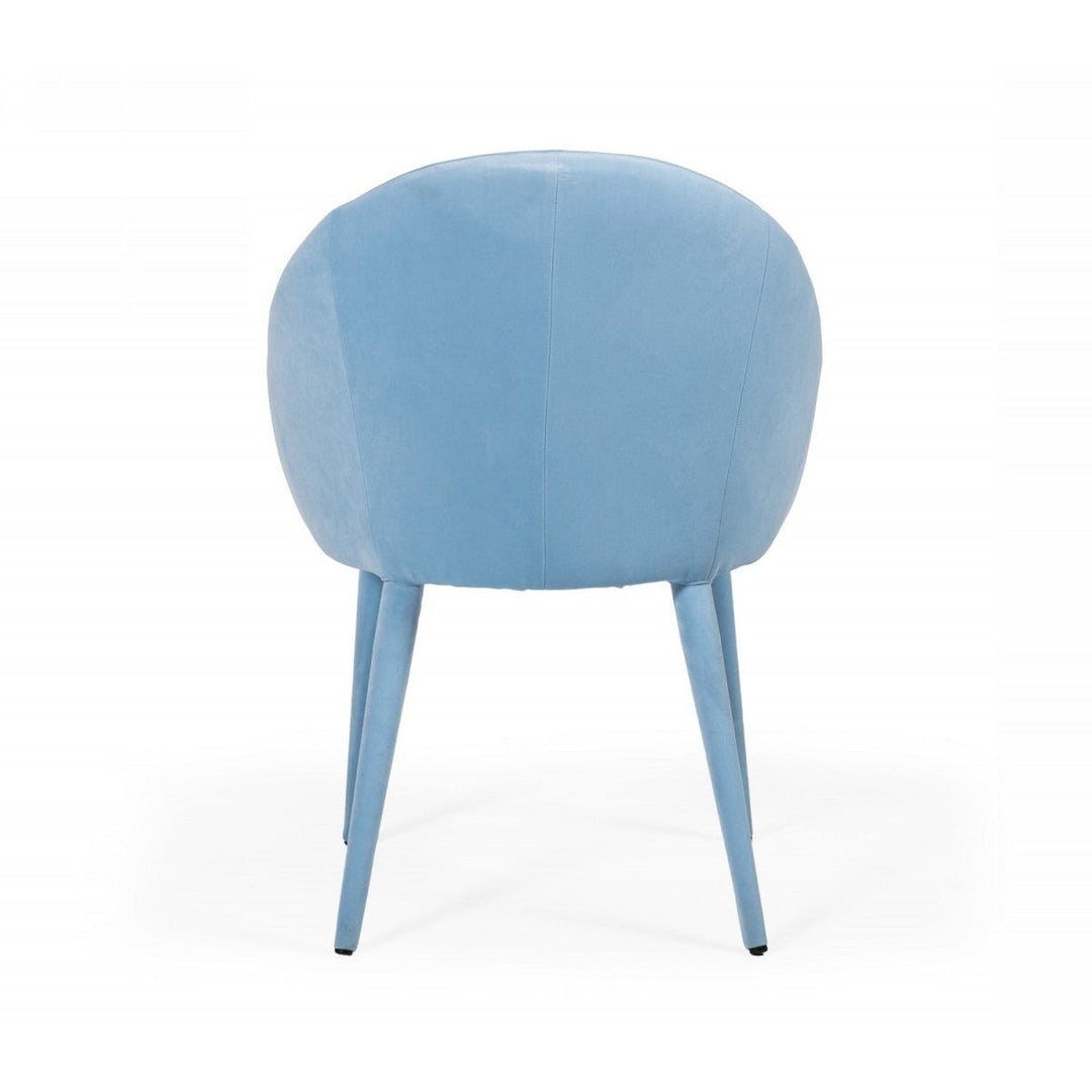 Blue Fabric Wrapped Dining Chair Image 4