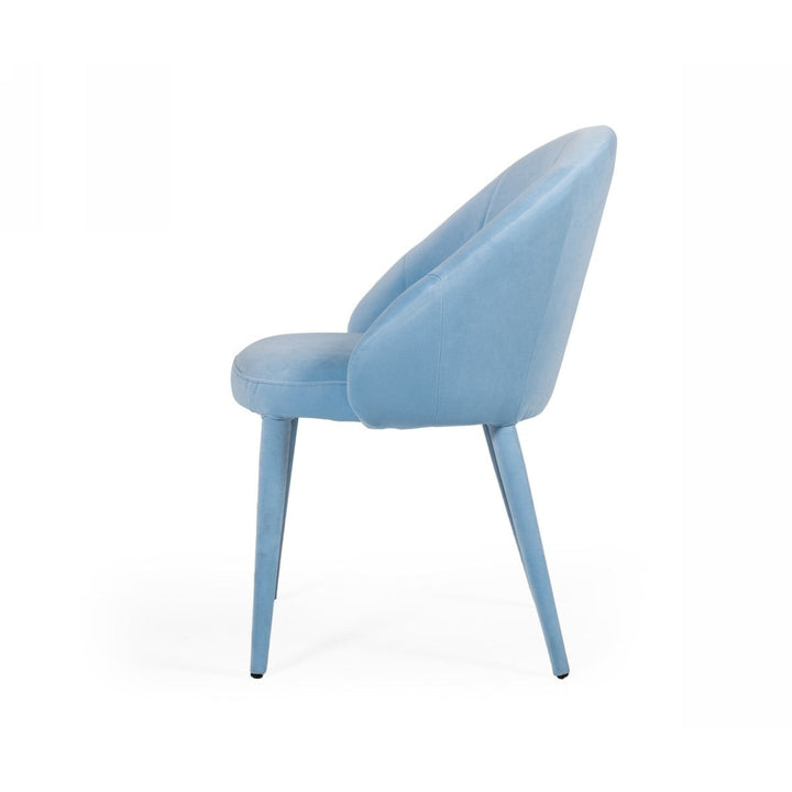 Blue Fabric Wrapped Dining Chair Image 5