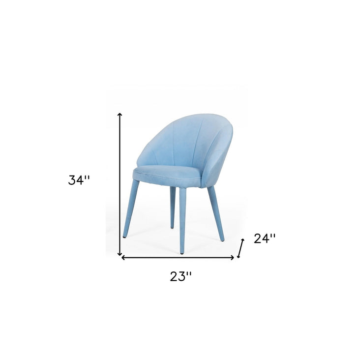 Blue Fabric Wrapped Dining Chair Image 7