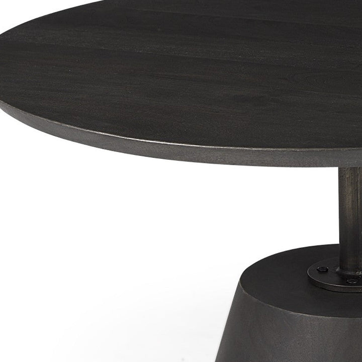 Black Wooden Pedestal Base Coffee Table Image 11