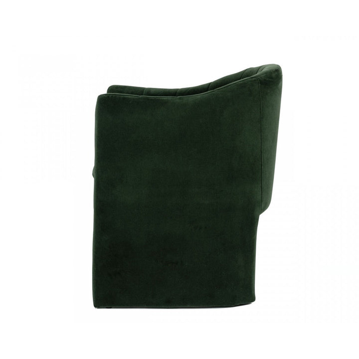 Dark Green Velvet Modern Curvilinear Dining Chair Image 3