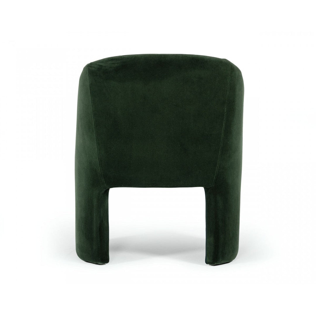 Dark Green Velvet Modern Curvilinear Dining Chair Image 4