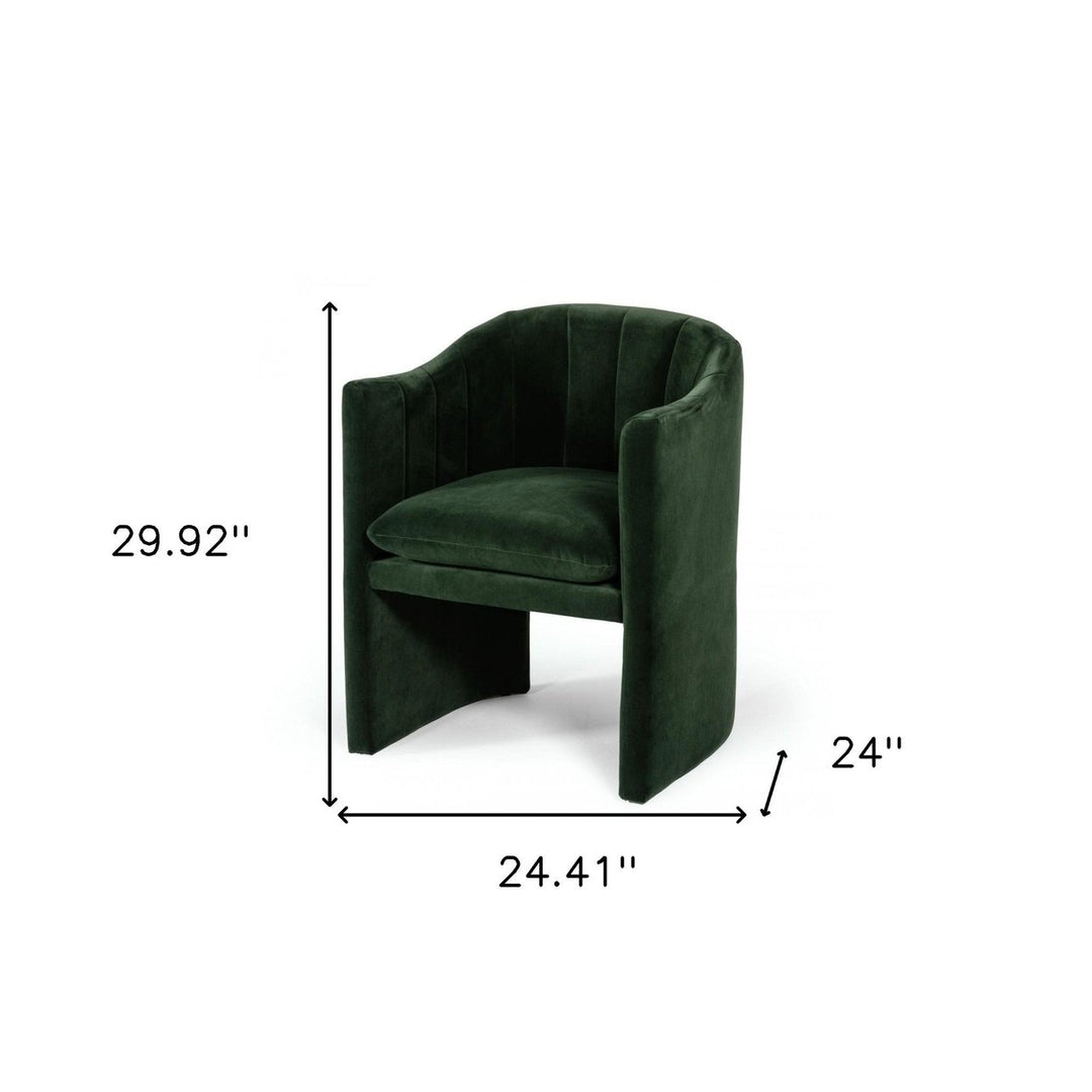 Dark Green Velvet Modern Curvilinear Dining Chair Image 6