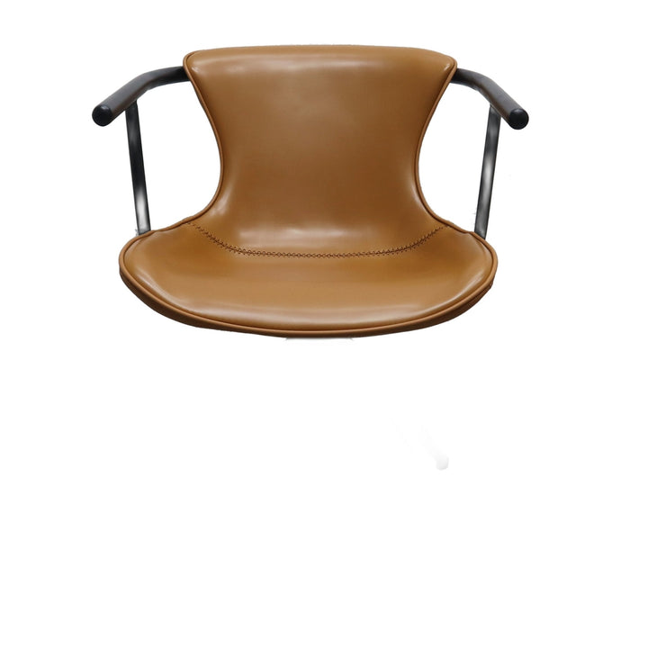 Camel Faux Leather Industrial Dining Chair Image 4