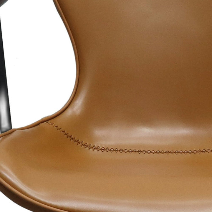 Camel Faux Leather Industrial Dining Chair Image 6