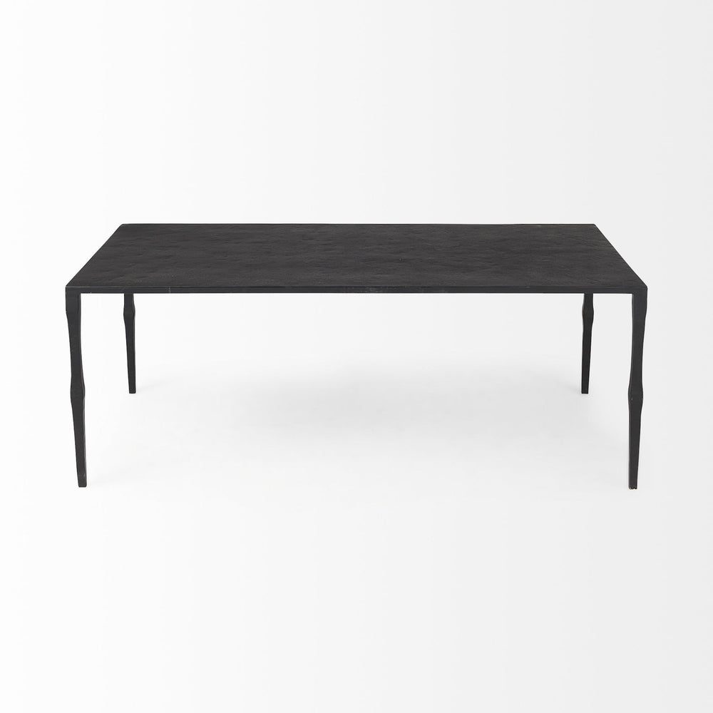 Minimal Black Iron Rectangular Coffee Table Image 2