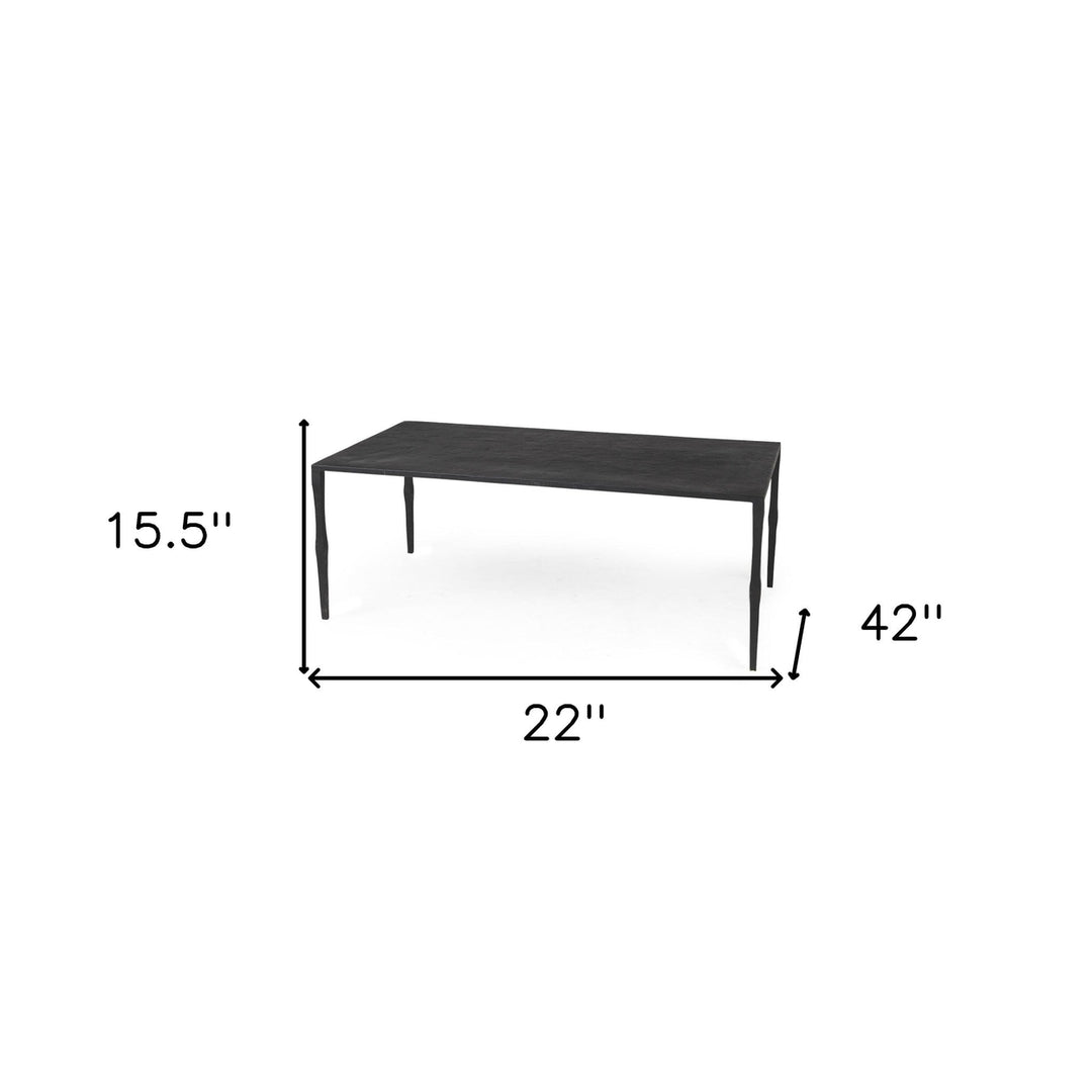 Minimal Black Iron Rectangular Coffee Table Image 9