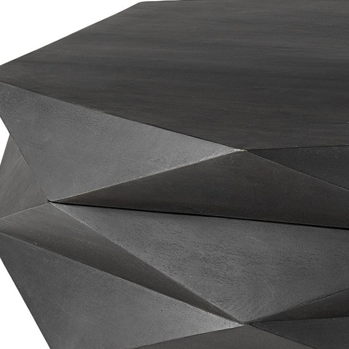 Mod Geometric Black Solid Wood Coffee Table Image 12