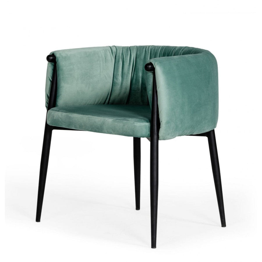 Mod Light Green and Black Velvet Dining or Side Chair Image 1