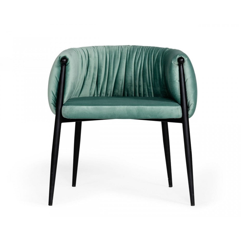 Mod Light Green and Black Velvet Dining or Side Chair Image 2