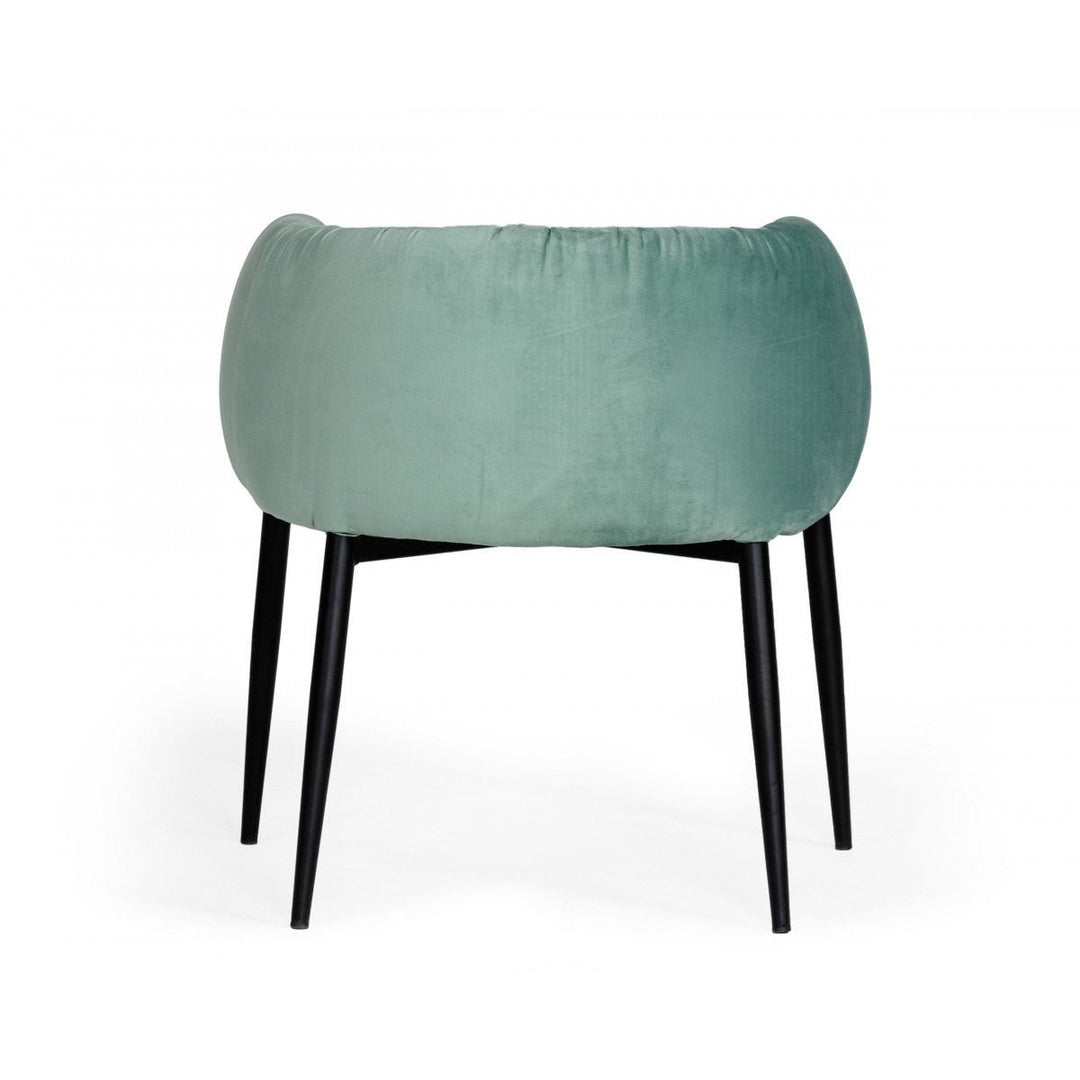 Mod Light Green and Black Velvet Dining or Side Chair Image 4