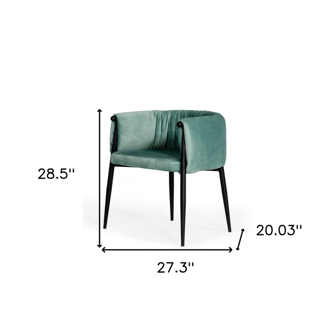 Mod Light Green and Black Velvet Dining or Side Chair Image 6