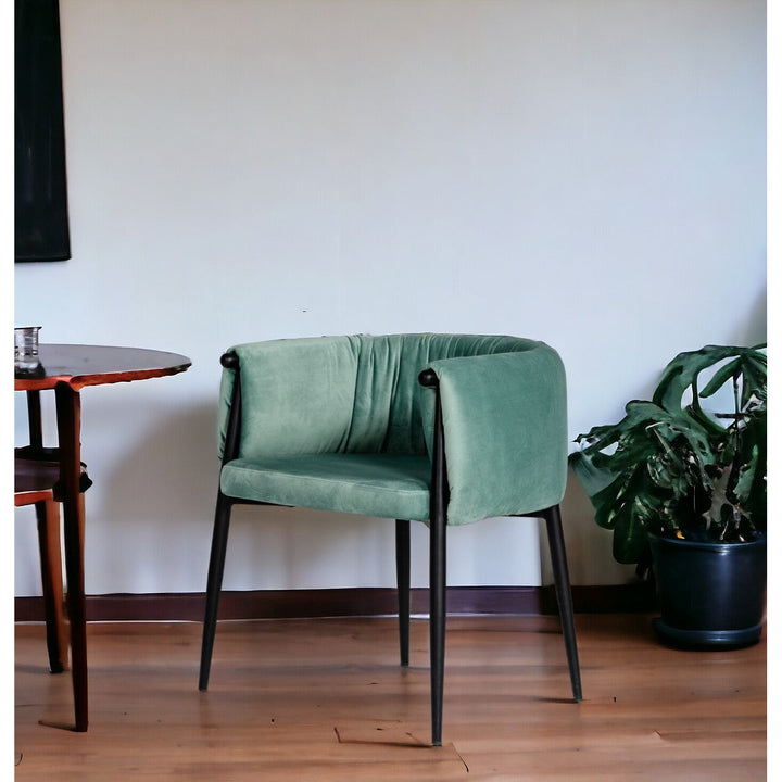 Mod Light Green and Black Velvet Dining or Side Chair Image 7