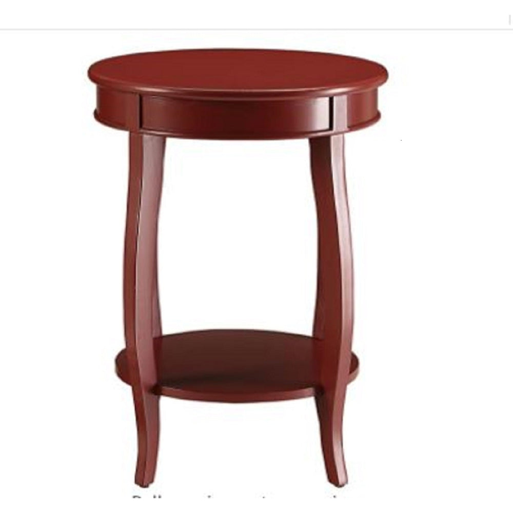 Pop Of Color Red Finish Side Table Image 2