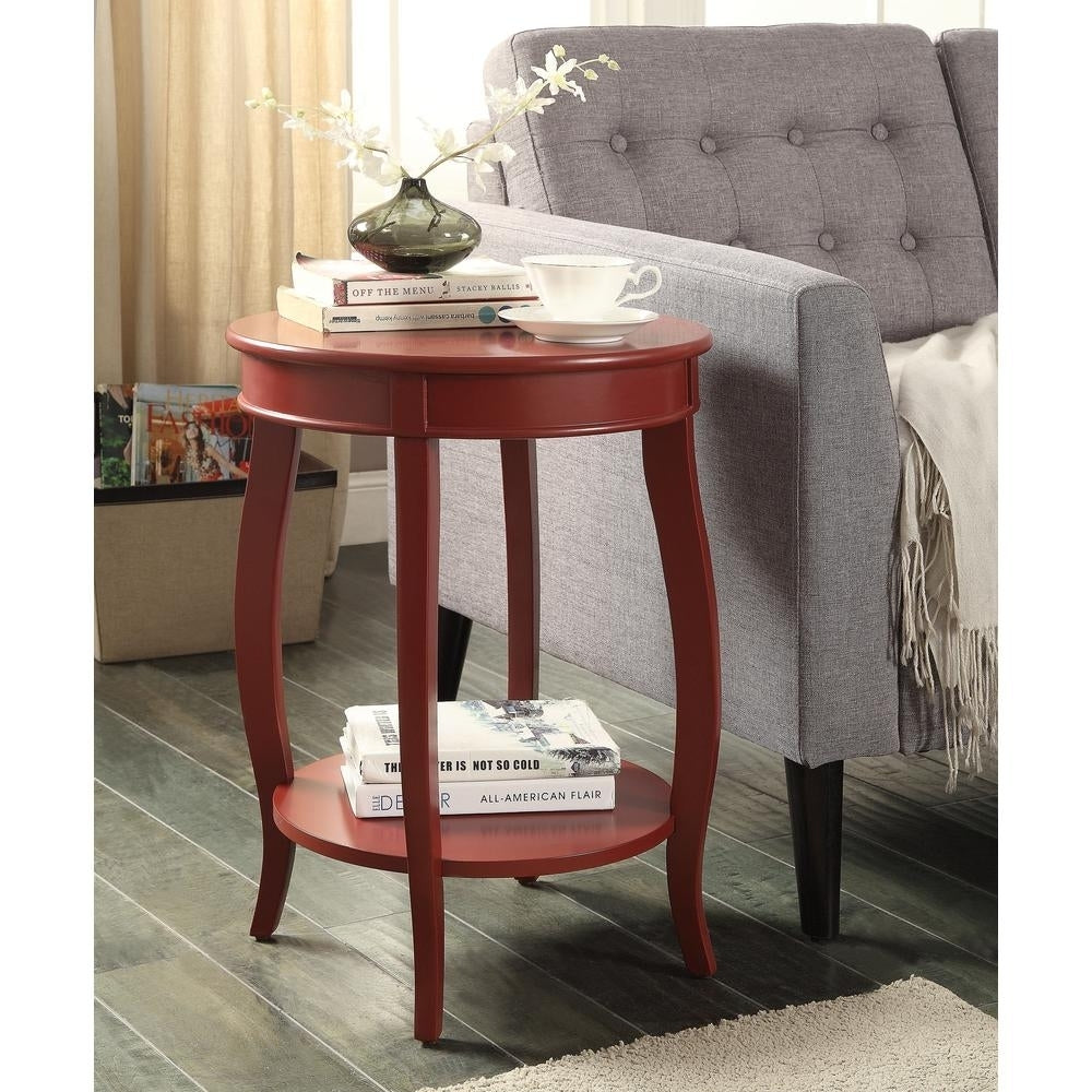 Pop Of Color Red Finish Side Table Image 4