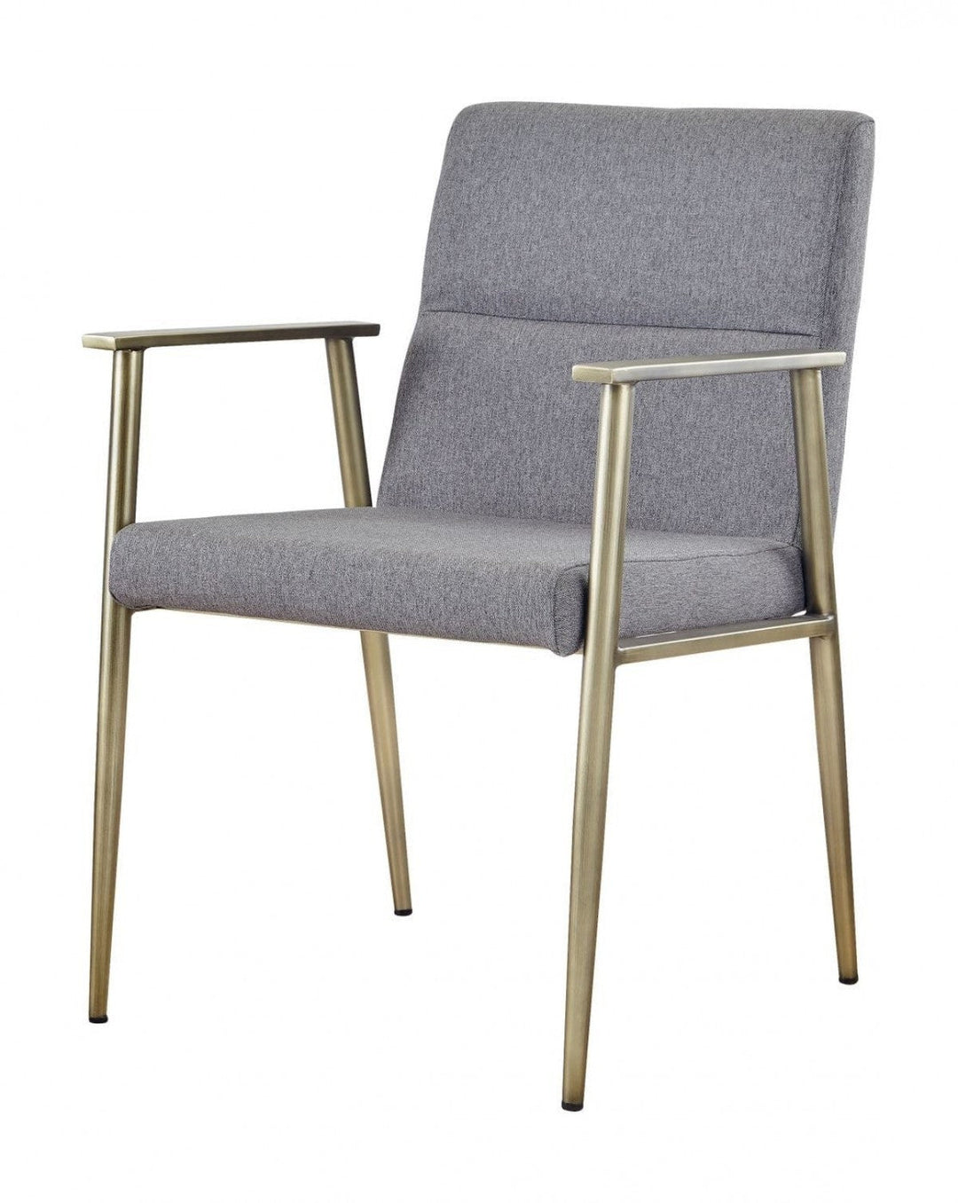 Gray Antique Brass Contemporary Dining Chair Image 1