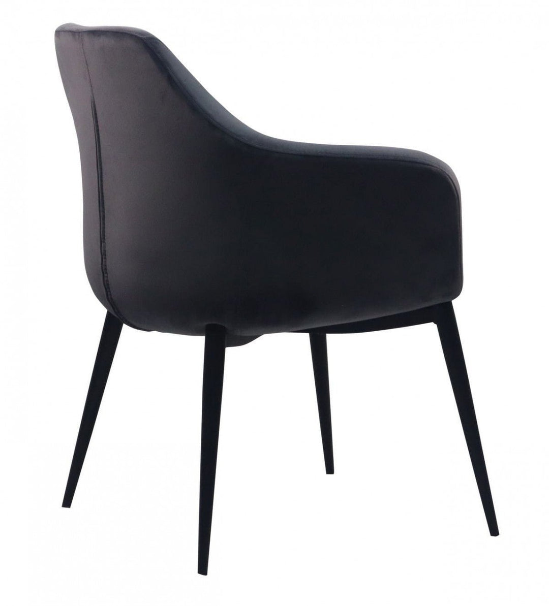 Gray Black Velvet Dining Chair Image 3