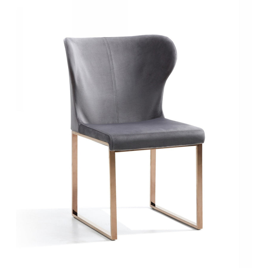 Gray Rosegold Velvet Dining Chair Image 1