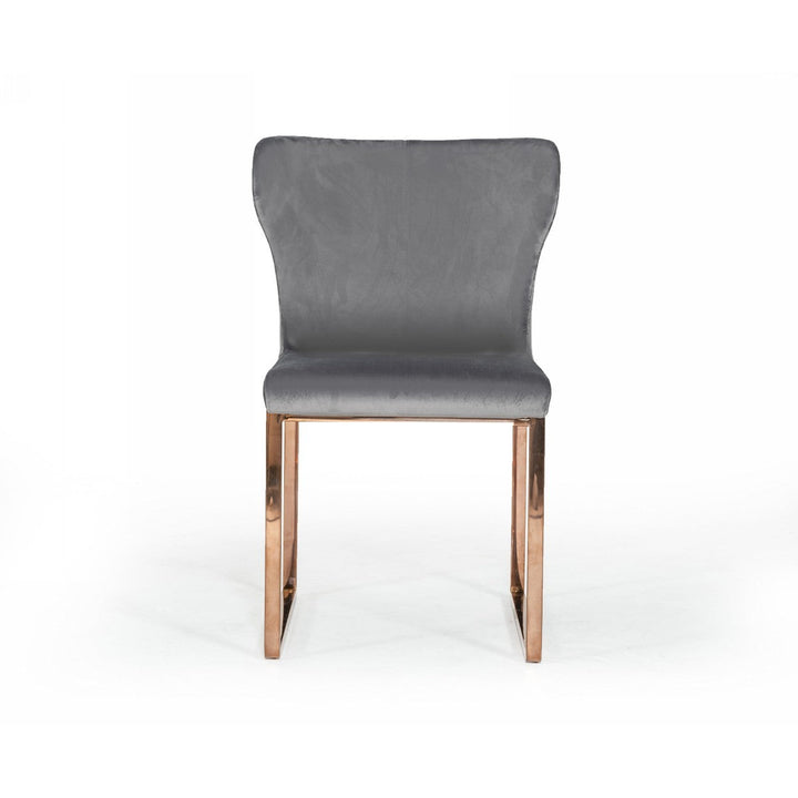 Gray Rosegold Velvet Dining Chair Image 2